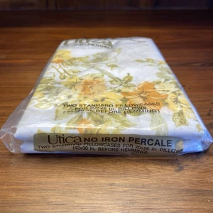 Vintage Kissenbezüge Utica JP Stevens Perkal bügelfrei Baumwolle Blumen Canterbury - Bild 1 von 4