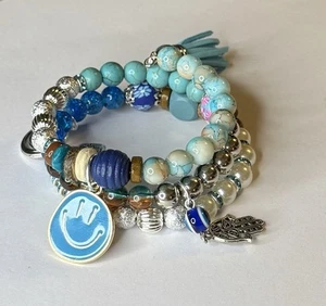 BLUE Wrap-Around Bracelets + Free Gift😃 - Picture 1 of 4
