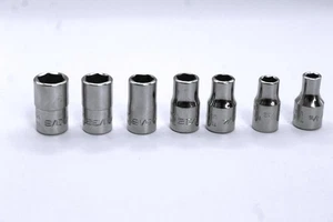 6pc Set Lot Snap On SAE Shallow 1/4" Dr 6pt TM6-TM12 3/16" - 3/8" Flank Chrome - Picture 1 of 4