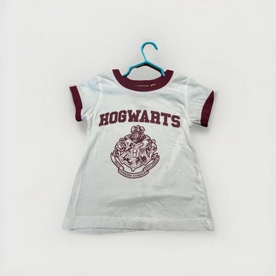 Camiseta Harry Potter Hogwarts Cresta Estampado Gráfico Borgoña Borgoña Blanca Niño Talla XS Foto 1 de 4