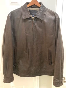 Sonoma Herren weiche braune Leder schwere Jacke weiches Futter Medium Bomber Style! - Bild 1 von 14