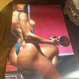 Rare 1985-86 Boris Vallejo 36.5”x 24.25 “Curl" Fantasy Art Poster See Pictures - Picture 1 of 16