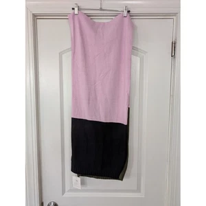 Lisa Todd Color Block Knit Scarf Pink Black Green OS NWT cotton - Picture 1 of 7