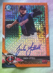 2018 Bowman Chrome Mega Mojo Orange 17/25 Zack Littell Rookie Auto RC REDS - Picture 1 of 7