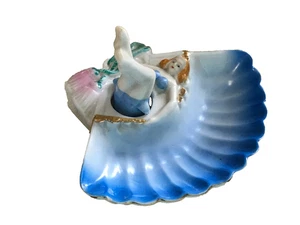 VNTG PAT TT NAUGHTY NODDER PIN UP IN SHELL/FAN SURROUND ASHTRAY/PIN TRAY RARE! - Picture 1 of 19