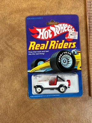Jeep CJ-7 #2539 blanco Hot Wheels Real Riders cubo blanco Foto 1 de 4