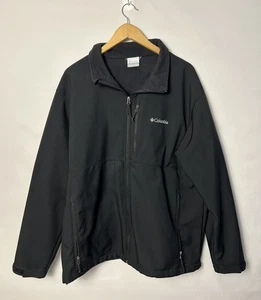 Columbia Jacket Mens 2XL Black Full Zip Softshell Fleece Lined Outdoors Hiking - Picture 1 of 9