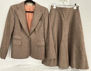 Traje Falda Vintage Mujer Lana Tweed Evan Picone Talla 8 - Imagen 1 de 12