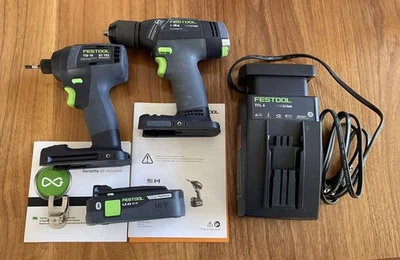 Festool Combo Set T18+3 drill and TID 18 impact driver with battery and changer - Image 1 of 2