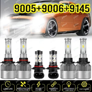 For Dodge Charger 2006 2007 2008 2009 6X 6000K LED Headlights Hi/Lo + Fog Lights - Picture 1 of 23