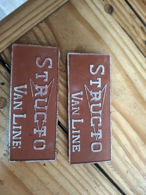 Emblemas de remolque de metro Structo Van Line. rojo y blanco Foto 1 de 4