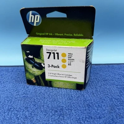 HP 711 3-pack 29-ml Yellow DesignJet Ink Cartridges, CZ136A - 03/2023 - Image 1 of 2