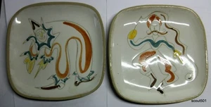 Posten 2 Vintage glidden Steinzeug Zirkus Geschirr Zehenberührend Clown Löwe Bändiger - Bild 1 von 5
