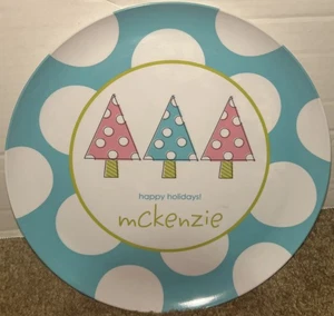 Personalized Christmas Trees Dinner Plate I Mckenzie - Picture 1 of 3