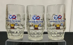 Set Of 3 Hacker-Pschorr Beer Glasses, .25L, Unused, Paper Tag, Rastal W Germany - Picture 1 of 4