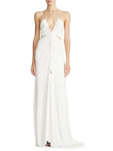 Halston Halston x Netflix Grace Ruched Jersey Gown, V-neck, Size 8, $945 NWT - Picture 1 of 5