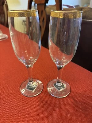 Flautas de champanhe aro dourado Circleware - Conjunto de 2 - Imagem 1 de 3