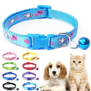 Dog Collars Pet Cat Puppy Buckle Nylon Collar with Bell Multicolor