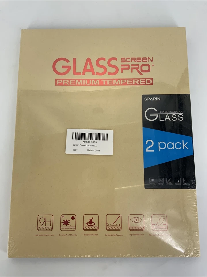 2-Pack Sparin Glass Screen Premium Tempered Screen Protector for iPad - Image 1 of 3
