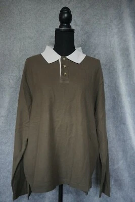 Camisa Junction West Para Hombre Verde Militar Manga Larga Cuello 1/4 Botón Talla L Foto 1 de 4