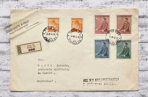 1942 Deutsches Reich Böhmen Mähren Cechy Morava Prag Einschreiben Ganzsache alt - Picture 1 of 4
