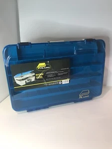 PLANO Two-Tier Magnum XL Satchel Tackle Box Beige / Blue USA Made - Picture 1 of 12