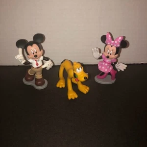 Mickey Mouse in Khaki Hose Minnie Rosa Kleid Pluto PVC Figurenpaket - Bild 1 von 1