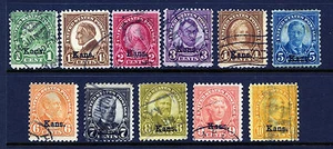 #658 a 668, Kansas Overprint, juego usado - CV: $174,15 - Imagen 1 de 2