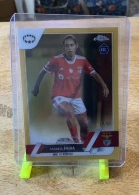 Andreia Faria 2023 Topps Chrome Women's Champions League #21 Gold Refractor /50 - Image 1 of 2