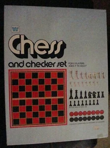 Vintage 1974 Whitman Chess & Checker Set Complete/ 3 1/8" kings - Picture 1 of 2