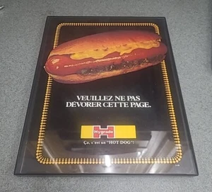 Hygrade Hot Dog French Canadian 1982 Print Ad Framed 8.5x11  - Picture 1 of 1