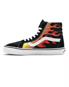 Vans Unisex Sk8 scarpe da ginnastica alta ristampa / bianco fiamma / prezzo di prezzo £80 - Foto 1 di 7