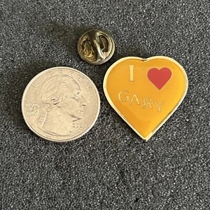 I Love Heart Gary Valentines Day Gold Tone Pin Pinback #44718 - Picture 1 of 2