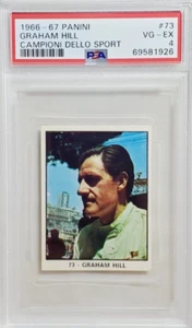 1966 Panini Campioni Dello Sport #73 Graham Hill Rookie Card RC PSA 4 VG-EX F1 - Picture 1 of 2