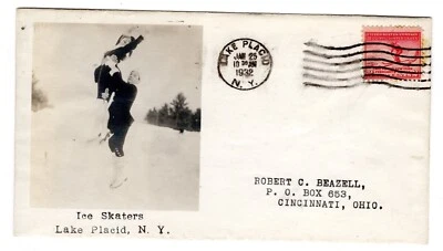 #716 Lake Placid Olympics 1932 First Day Cover Beazell Planty #25B - Image 1 of 2