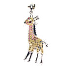 Pendentif girafe saphir rond chauffé taille diamant 925 argent sterling