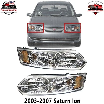 Nova lâmpada de farol com lâmpada lado esquerdo e direito sedã para 2003-2007 Saturn Ion - Imagem 1 de 4