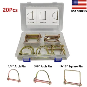 20 Stck. Rund Drahtschloss Kupplungsstift 1/4 Zoll - 5/16 Zoll Wellenschloss Pin Schwerlast Sicherheitsstift - Bild 1 von 11