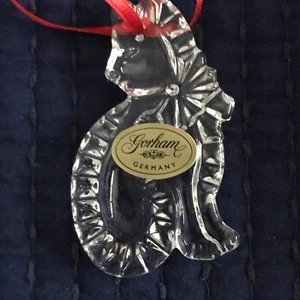 GORHAM geschliffenes Bleikristall KATZE Weihnachtsschmuck Originalkarton Germany - Bild 1 von 5