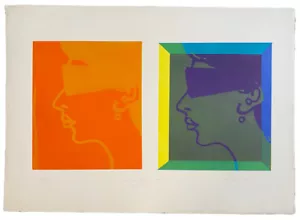 Harvey Daniels Lady in Box zweimal 1966 signiert Lithographie Limited Edition - Bild 1 von 5