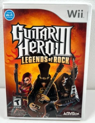 Guitar Hero 3 III Legends of Rock (Nintendo Wii, 2006) Complete w/Stickers - Image 1 of 3