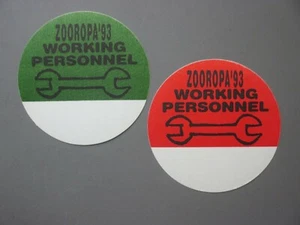 U2 Backstage Pass Satin Sticker ZWEI Zooropa '93 Kreise OTTO! - Bild 1 von 1