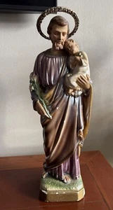 Columbia Statuary St. Joseph and Infant Jesus with Rhinestone Halo - Picture 1 of 10