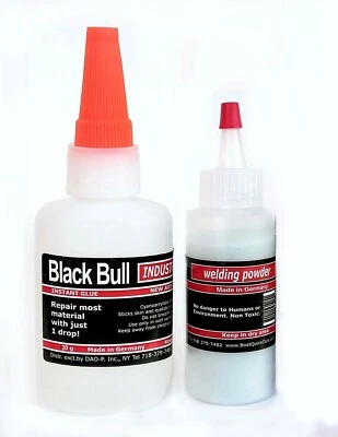 BLACK BULL All purpose German Glue Kit2F (20g Glue+60g WELD POWDER). Fills Holes and Cracks