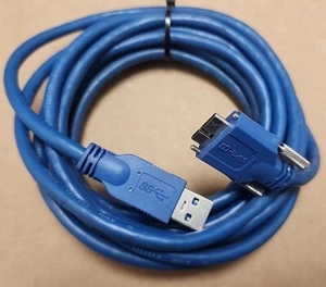 USB 3.0 To Micro-B Cable Scew Lock 10' - Picture 1 of 7