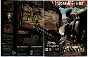 Vintage Print Ad 1998 Fallout 2 RPG Classic PC Game Original Promo Poster Art - Bild 1 von 4