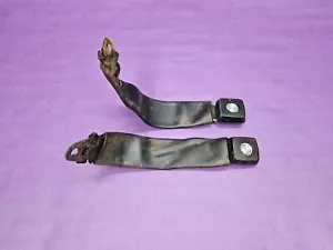 1971-74 AMC Javelin AMX Rear Seatbelt Seat Belt for Back Seat Pair Black OEM - Picture 1 of 7