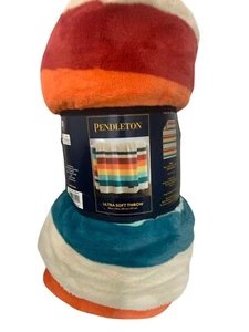 Pendleton Throw Blanket Ultra Soft 50 in x 70 in Mount Foraker Striped Design - Picture 1 of 7
