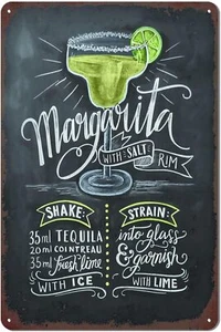 Vintage Bar Metal Tin Sign Retro Cocktail Wall Decor Man Cave Wall Sign 12 x 8 i - Picture 1 of 156