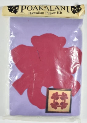 Hawaiian Quilt Pillow Kit Poakalani Purple Pink ORCHID Flower Applique Sewing - Image 1 of 4